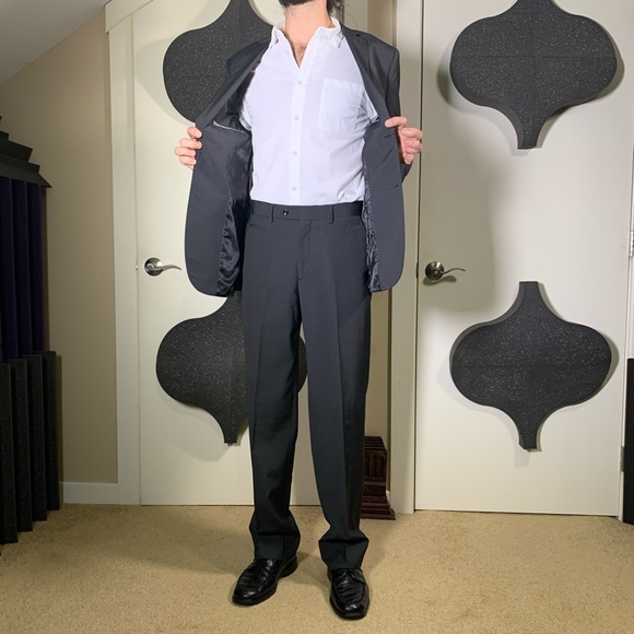 Mark Eckō Charcoal Grey Black Suit 38R - Picture 3 of 6